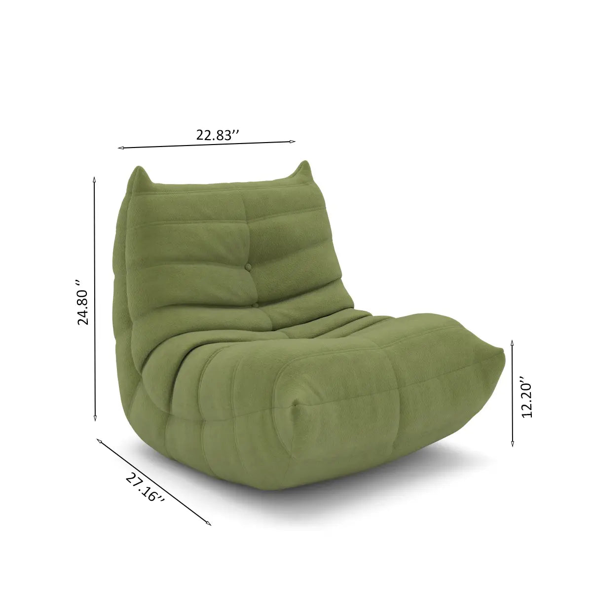 Petit fauteuil moderne pour enfant | Vert Sauge et mousse 60D