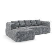 Sectionnel en tissu gris Mason | Ressorts ensachés confort et mousse 30D