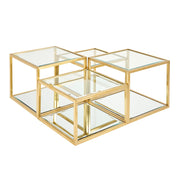 Table basse dorée à plusieurs niveaux