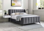 Lit reine de 60 po (tissu crème bouclé)