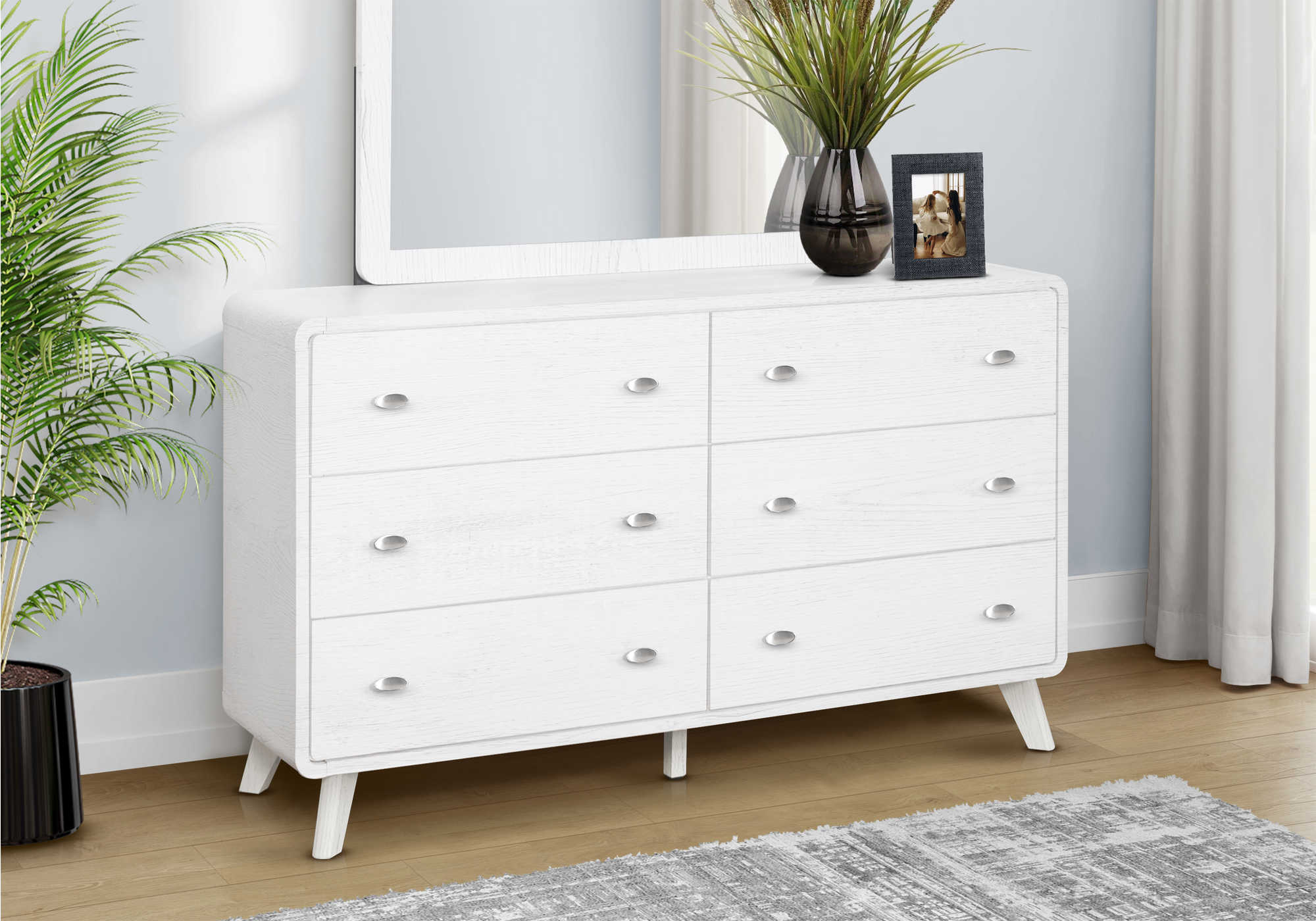 Commode à 6 tiroirs – fini chêne blanc :I 5291