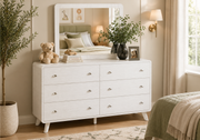 Commode à 6 tiroirs – fini chêne blanc :I 5291