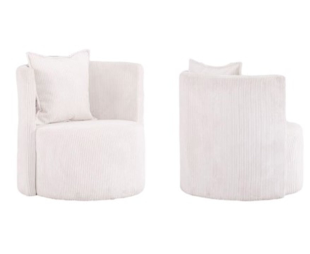 Fauteuil d'Appoint Penelope Blanc avec Coussin Inclus
