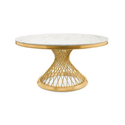 Table de salle à manger au fini or brossé – 120 cm