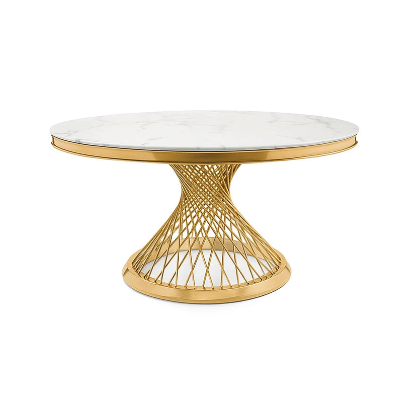 Table de salle à manger au fini or brossé – 120 cm