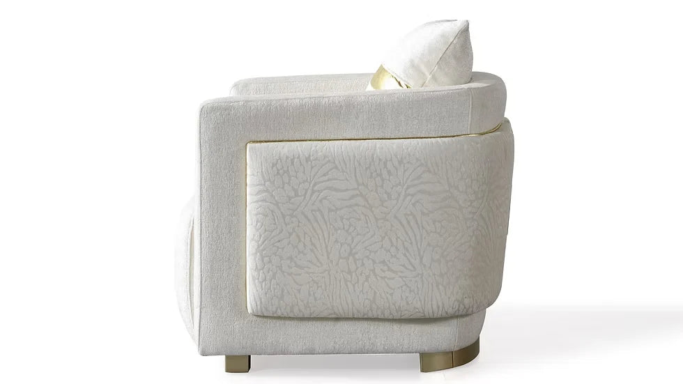 Ensemble Sofa Classique 3 Pièces Avanos Luxe en Tissu Beige