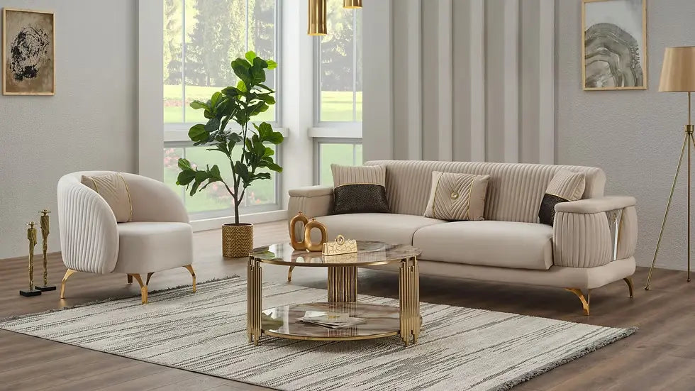 Ensemble de Sofa 3 Pièces Transformable en Lit Loft Deluxe en Velours Gris Foncé