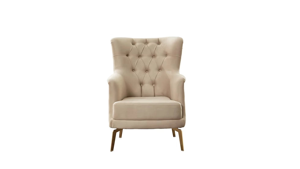 Ensemble de Sofa 3 Pièces Mondo à Lignes Verticales en Velours avec Pieds en Métal