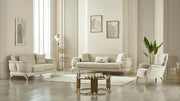 Ensemble de Canapé RESITAL Deluxe Beige&amp;Or (3+2+1)