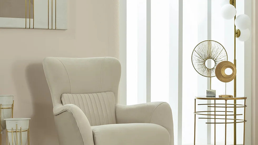 Ensemble de Canapé RESITAL Deluxe Beige&amp;Or (3+2+1)