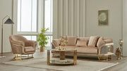 Sofa Confortable 3 Places Versace Luxe en Tissu et Pieds en Acier