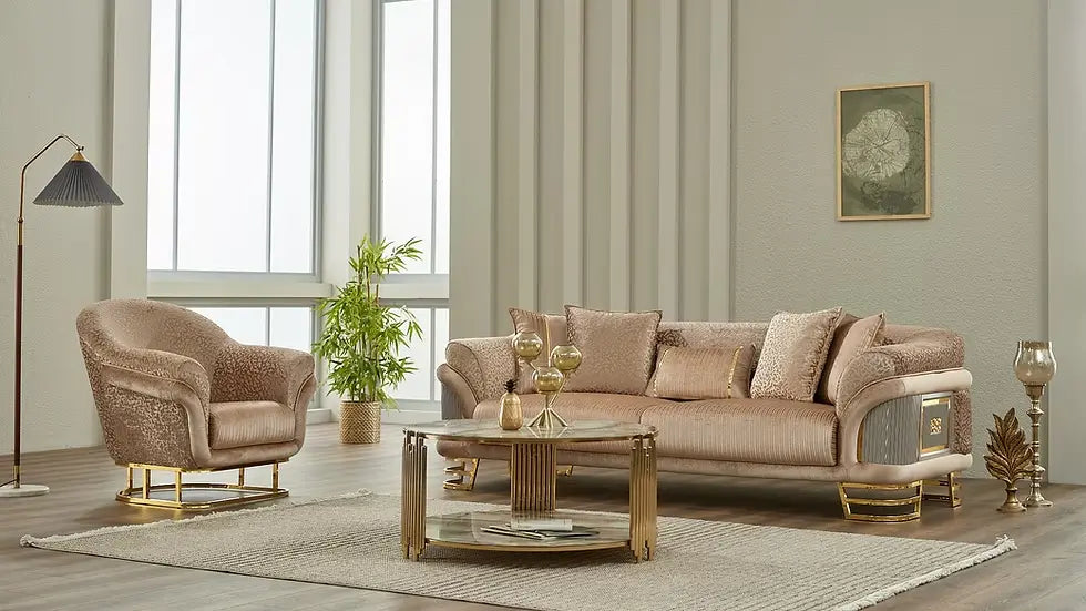 Fauteuil Pivotant Versace Luxe en Tissu et Pieds en Acier