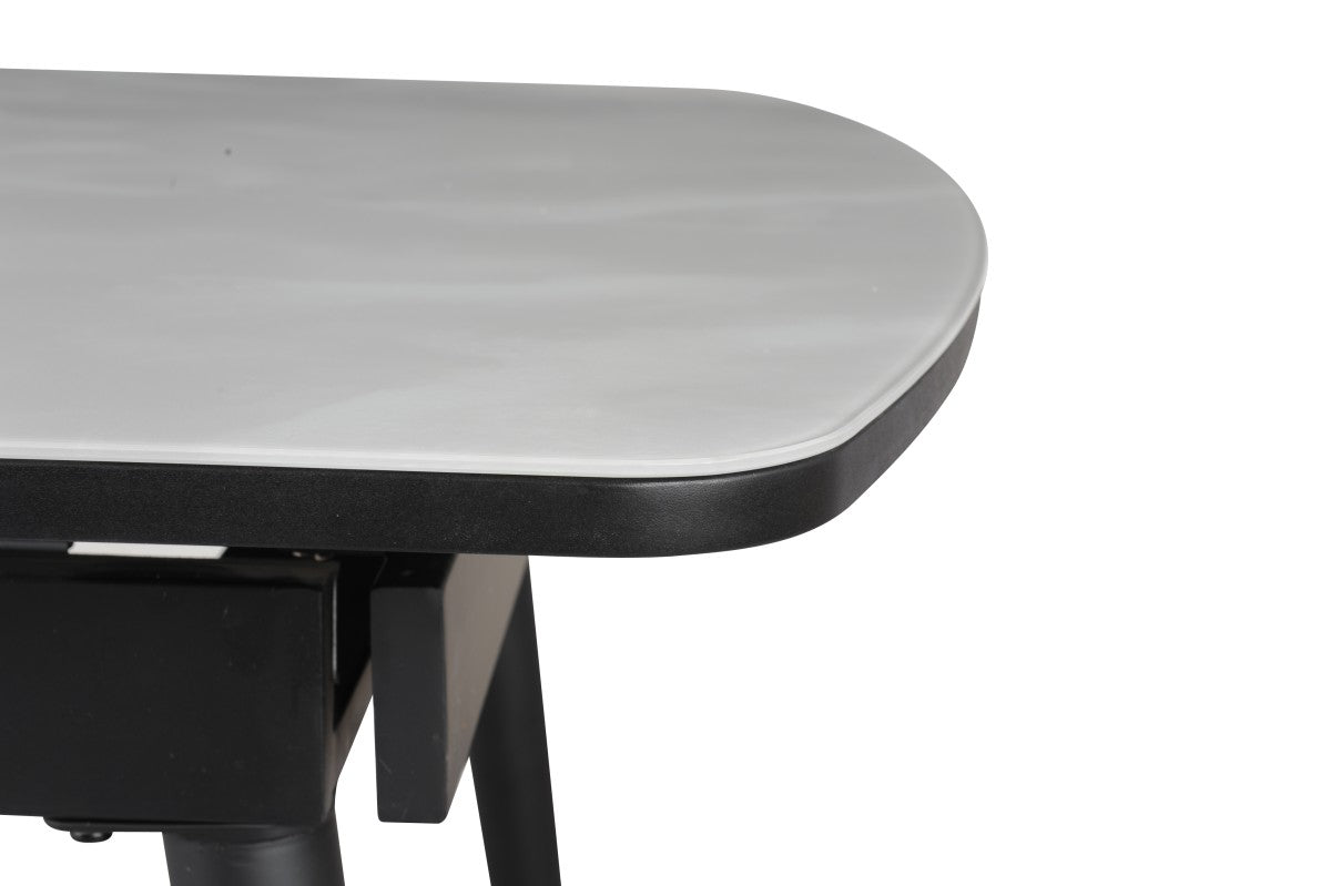 Table à manger extensible grise Fabian - Design Moderne