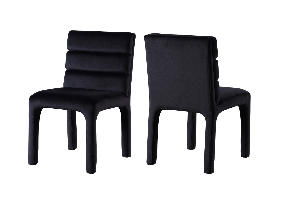 Chaises Megara en velours noir | Duo au design contemporain