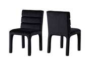 Chaises Megara en velours noir | Duo au design contemporain