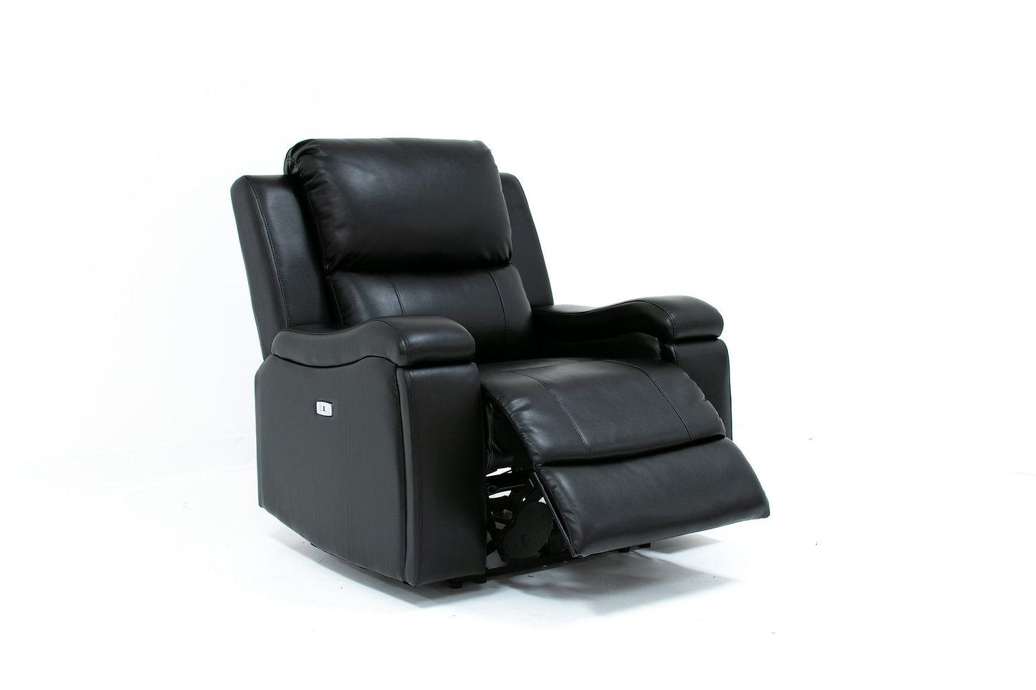 Ensemble de fauteuils inclinables 3 pièces (gel de cuir noir) ( Meuble Mtl )