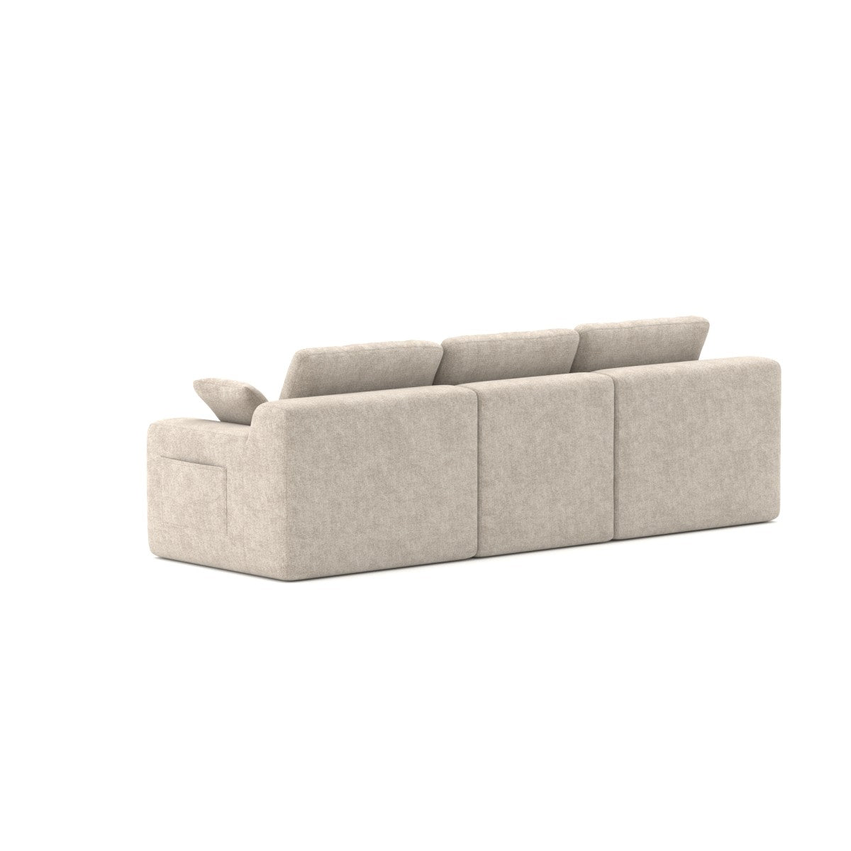 Grand sectionnel en tissu beige | Confort Pocket Coil et mousse 30D