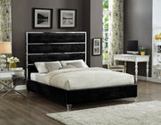 Lit en Velours Noir