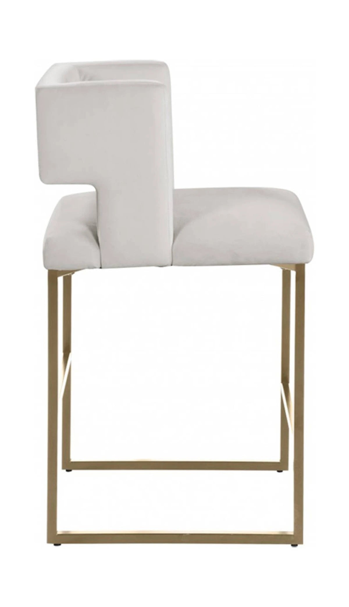 Set de 2 Tabourets de Comptoir Anthony - Velours Beige