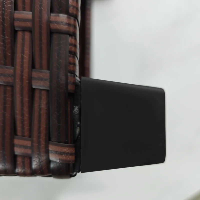 Ensemble de 2 poufs de Patio en osier, repose-pieds carré en rotin PE avec coussin amovible pour jardin, bleu ciel