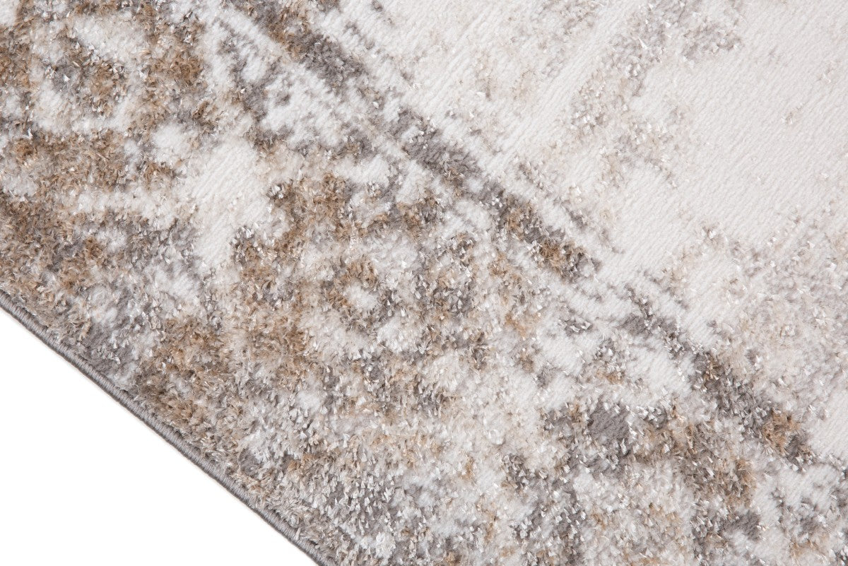 Tapis transitionnel Uptown 5x8 | Gris et Crème au fini utilisé