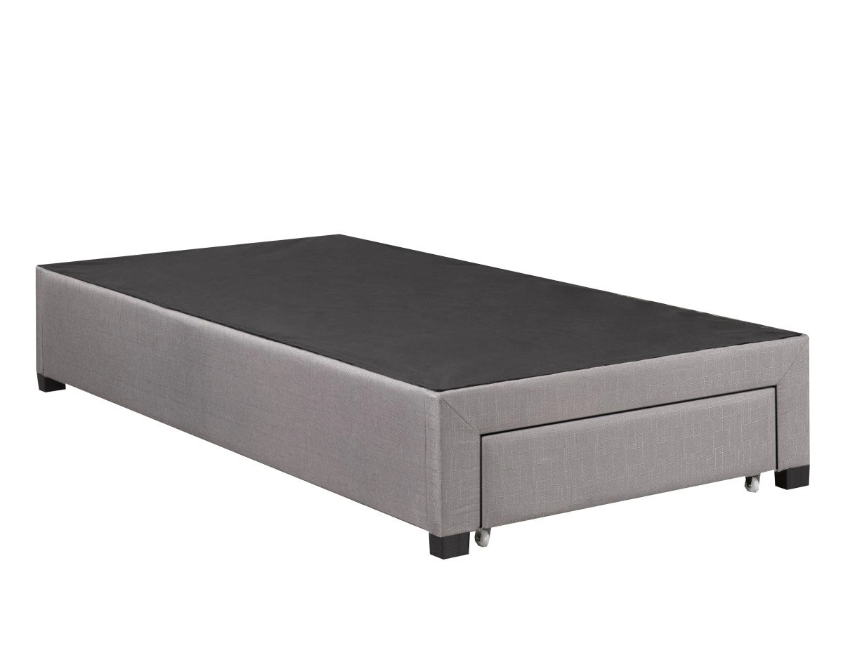 Base de Lit Bradley | Gris | Tiroirs & Lattes | Toutes Tailles