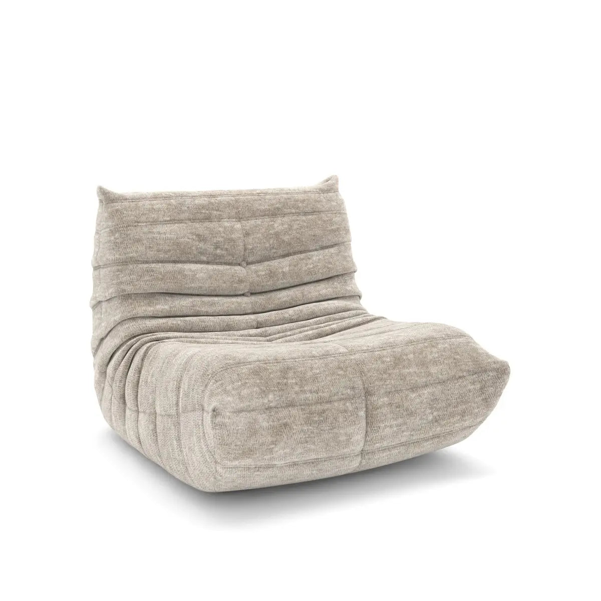 Fauteuil d'appoint Kendall Beige | Design plissé et mousse 60D