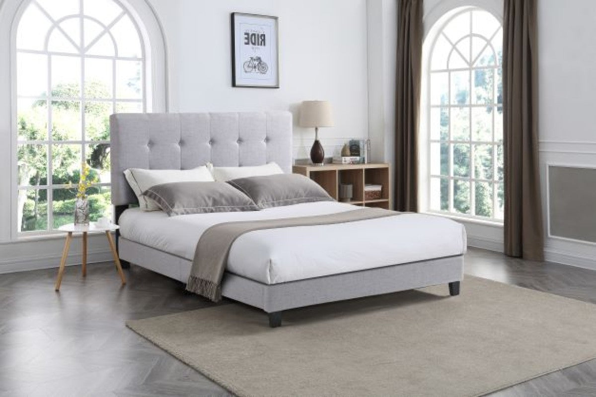 LIT PLATEFORME KING, ARGENT ( Meuble Mtl )
