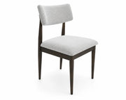 Chaise de salle à manger Jacelyn en tissu taupe biscuit et noyer