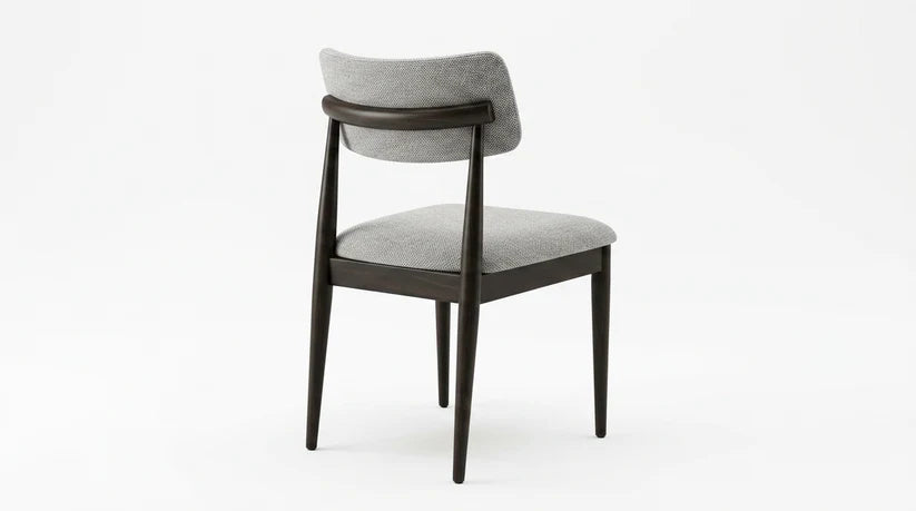 Chaise de salle à manger Jacelyn en tissu taupe biscuit et noyer