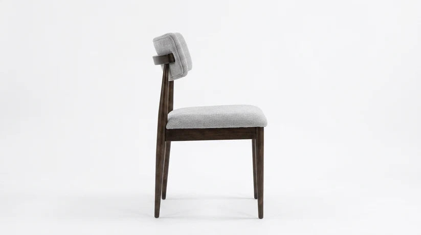Chaise de salle à manger Jacelyn en tissu taupe biscuit et noyer