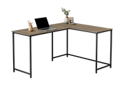 BUREAU D'ORDINATEUR - 58"L/ TAUPE FONCÉ/ COIN MÉTAL NOIR