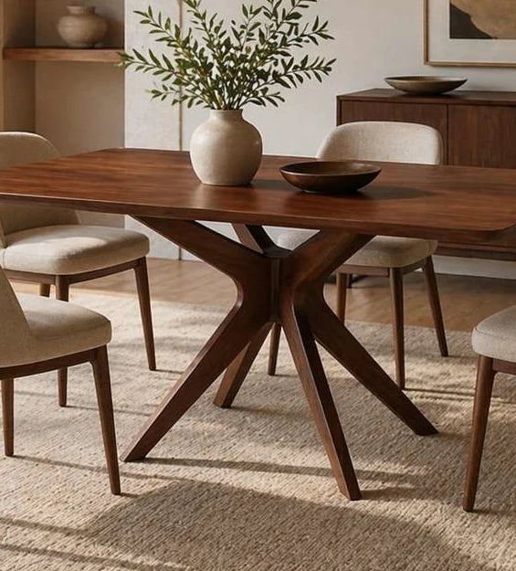 Table CORINNE rectangulaire 60 po en bois massif, noyer
