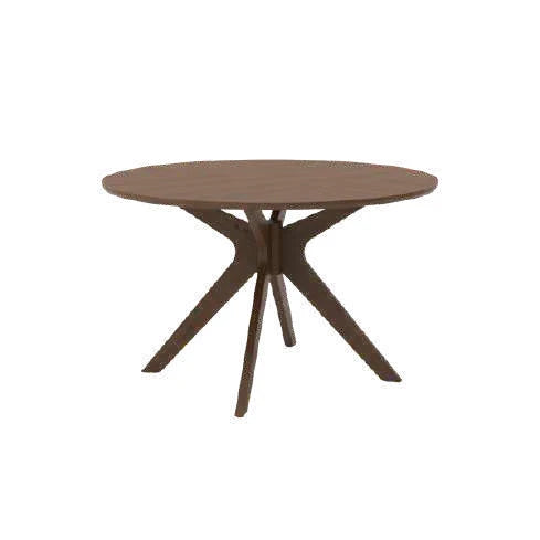 Table de salle à manger ronde CORINNE de 48 po en bois massif, fini noyer – GY-DT-1834