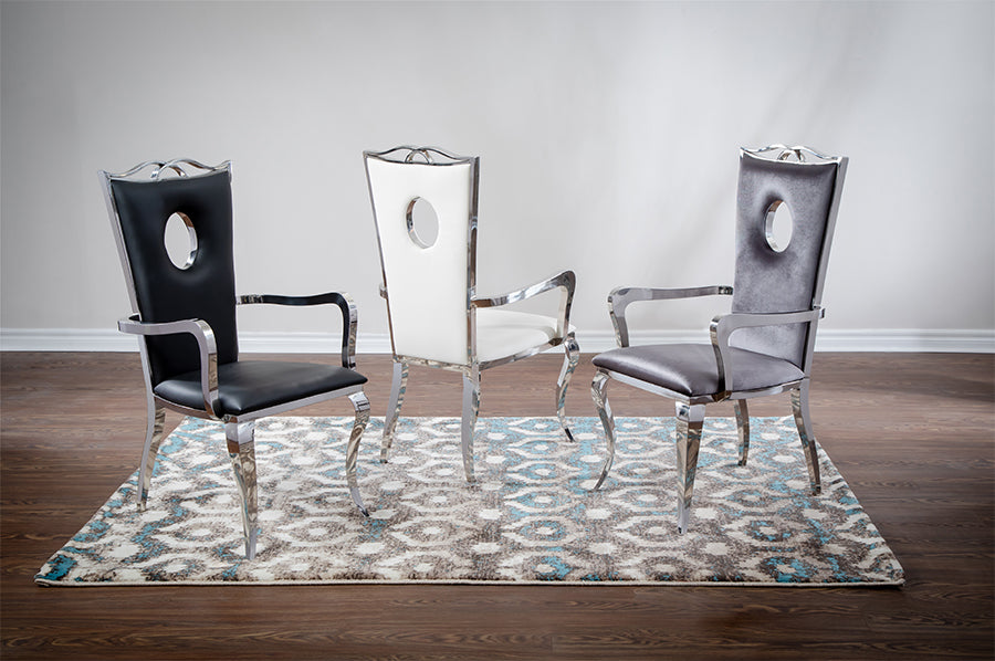 Chaise de salle à manger Crown avec accoudoirs