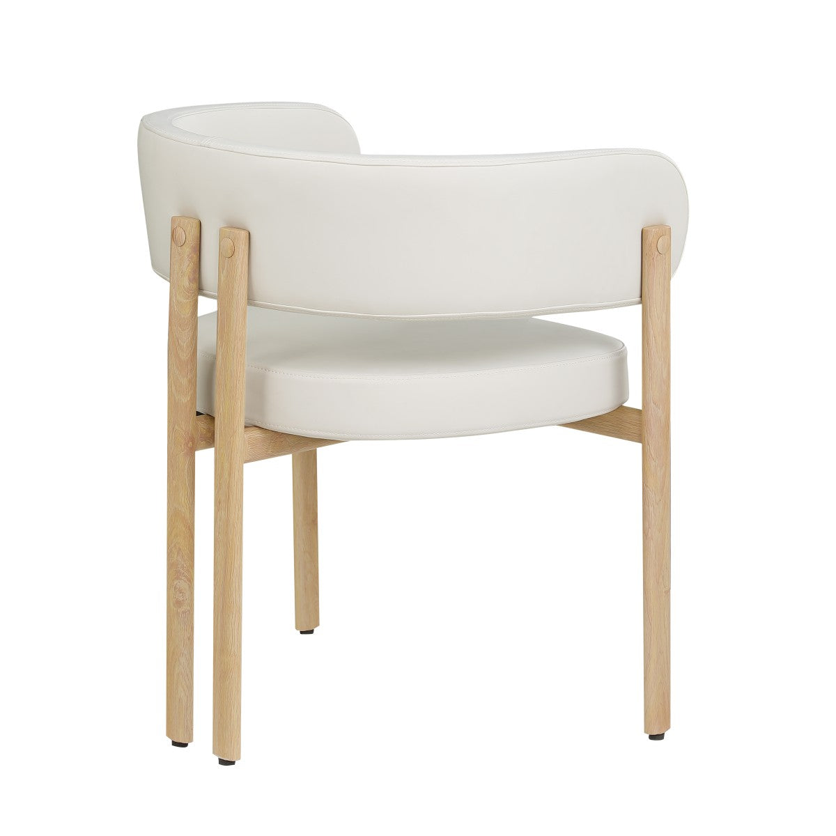 Chaises Belisse à dossier enveloppant | Tissu crème et fini chêne