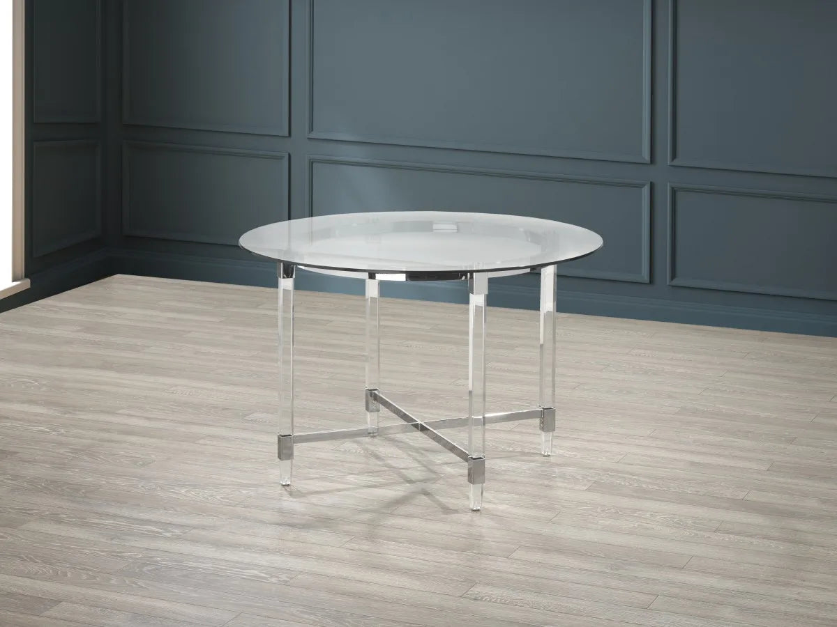 Brassex Silver Dining Table | Acrylic Design
