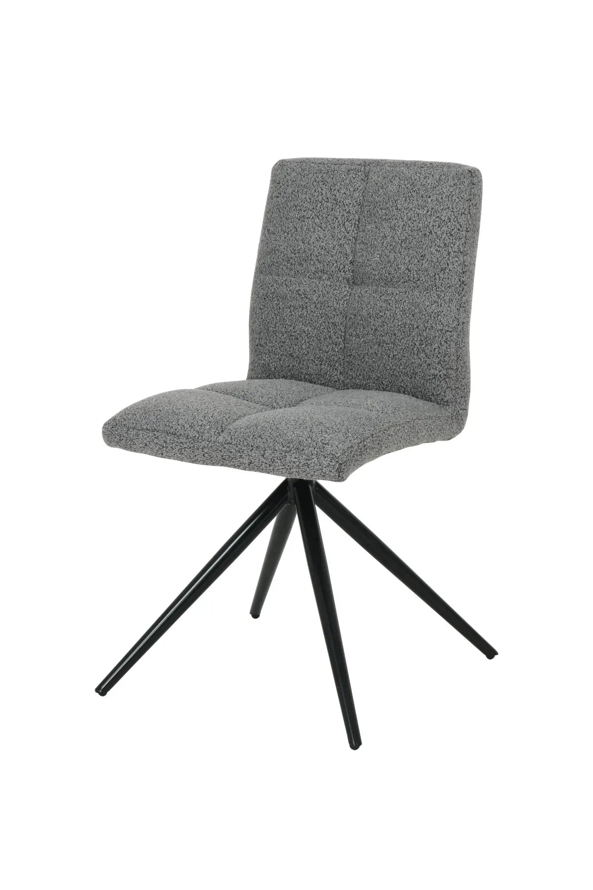 Chaises Ethal en tissu texturé gris | Dossier capitonné et pattes noires