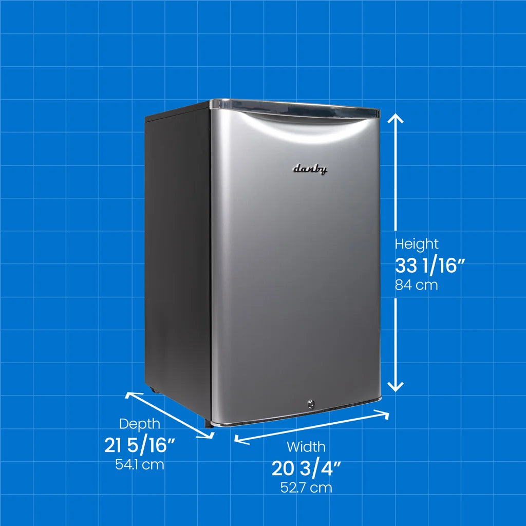 Danby 4.4 cu.ft. Retro Refrigerator - Silver, No Freezer