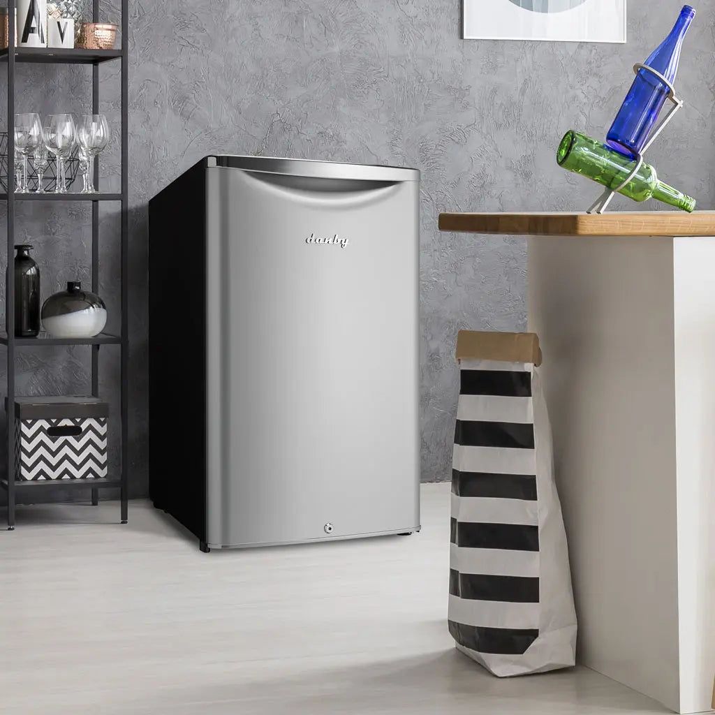 Danby 4.4 cu.ft. Retro Refrigerator - Silver, No Freezer