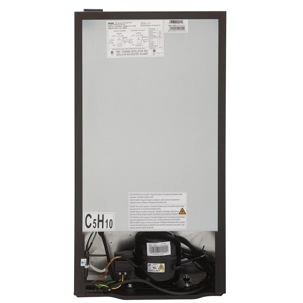 Réfrigérateur Danby 3,2 pi³ Compact Inox avec Congélateur