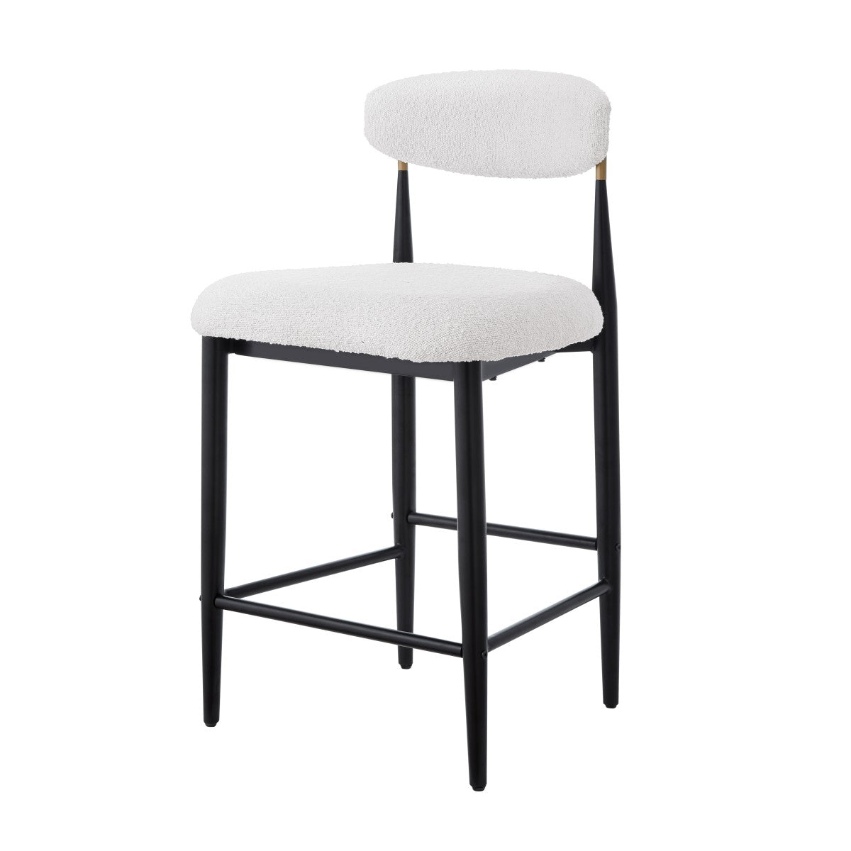 Set de 2 Tabourets de Comptoir Kodi - Blanc et Noir