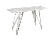 TABLE CANAPÉ - BLANC/ARGENT ( Meuble Mtl )