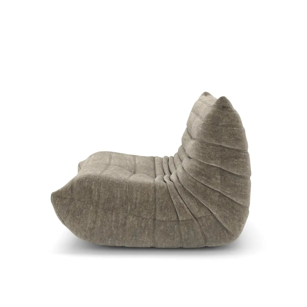 Fauteuil d'appoint Kendall Taupe | Design plissé et mousse 60D