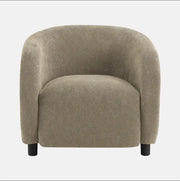 Light Brown Barrel Accent Chair with Black Legs