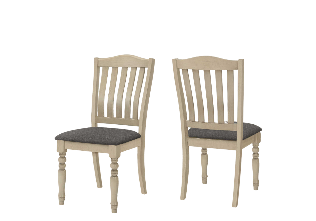 CHAISE À MANGER - 2PCS / 39"H GRIS ANTIQUE / TISSU GRIS