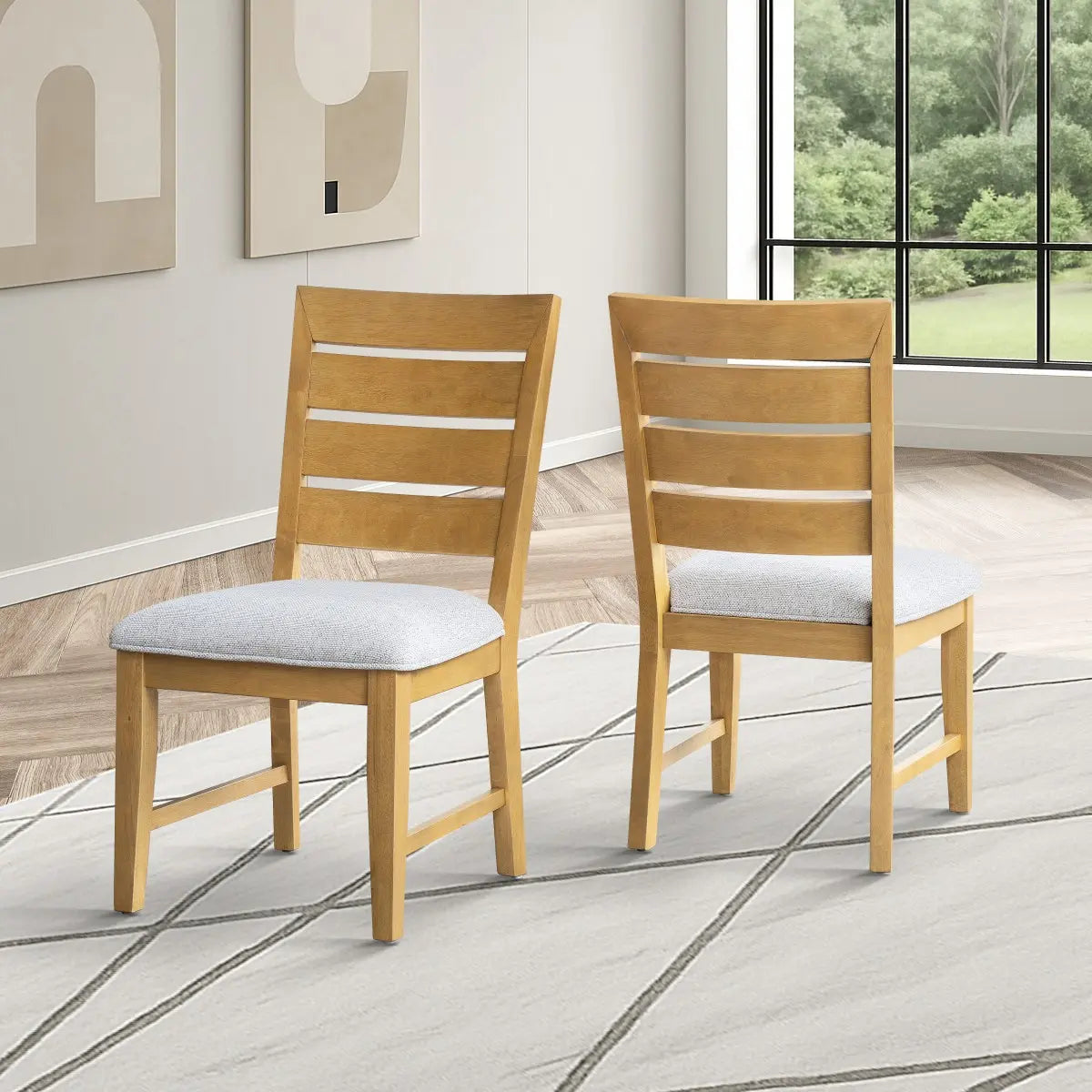Chaises Ottilie en Acacia et Hévéa | Ensemble de 2 - Fini Naturel
