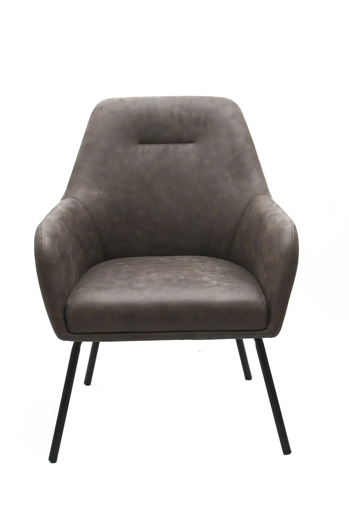 Chaise d'appoint Arlo | Tissu brun vintage et cadre en acier noir