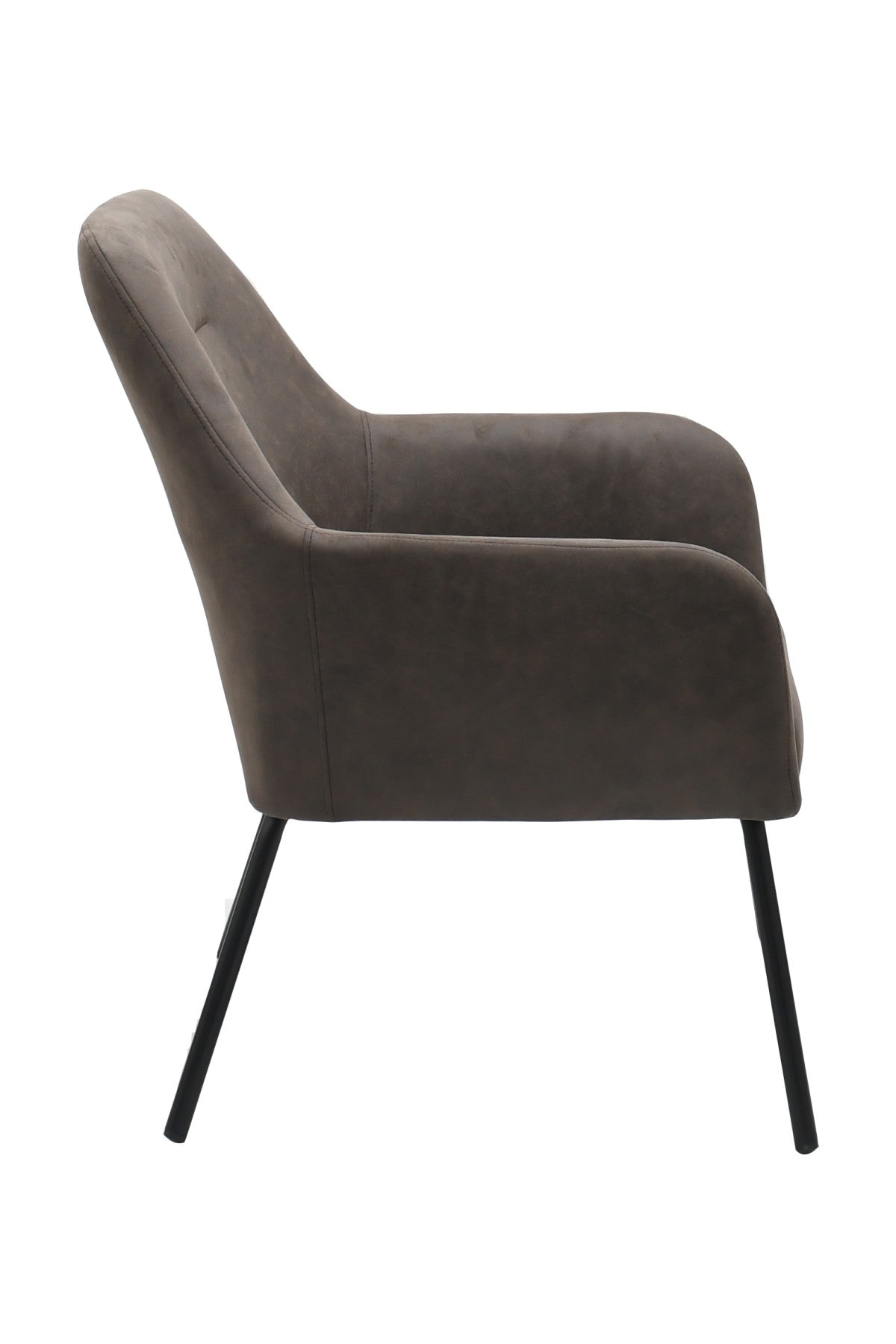 Chaise d'appoint Arlo | Tissu brun vintage et cadre en acier noir