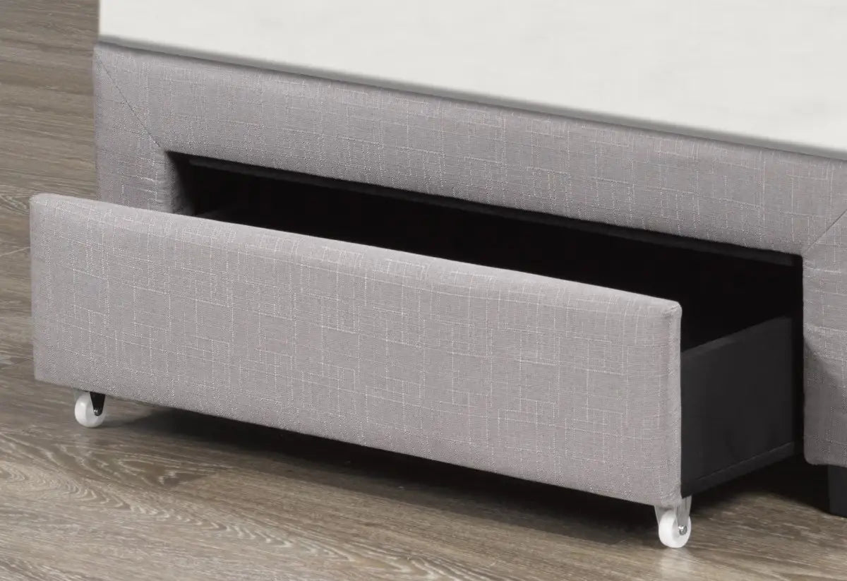 Base de Lit Bradley | Gris | Tiroirs & Lattes | Toutes Tailles